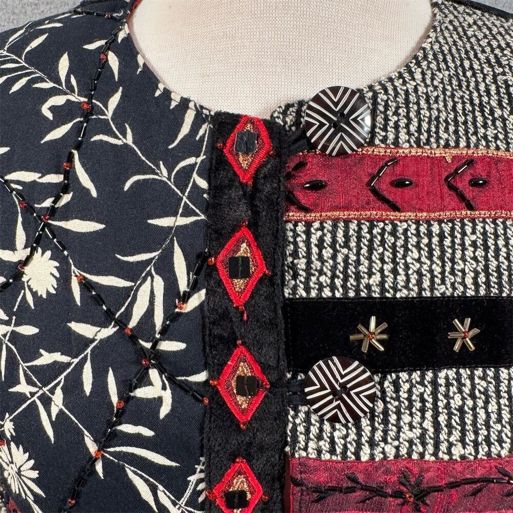 Vintage Coldwater Creek Women's Embroidered Patchwork Jacket Multicolor Size S - Picture 2 of 12